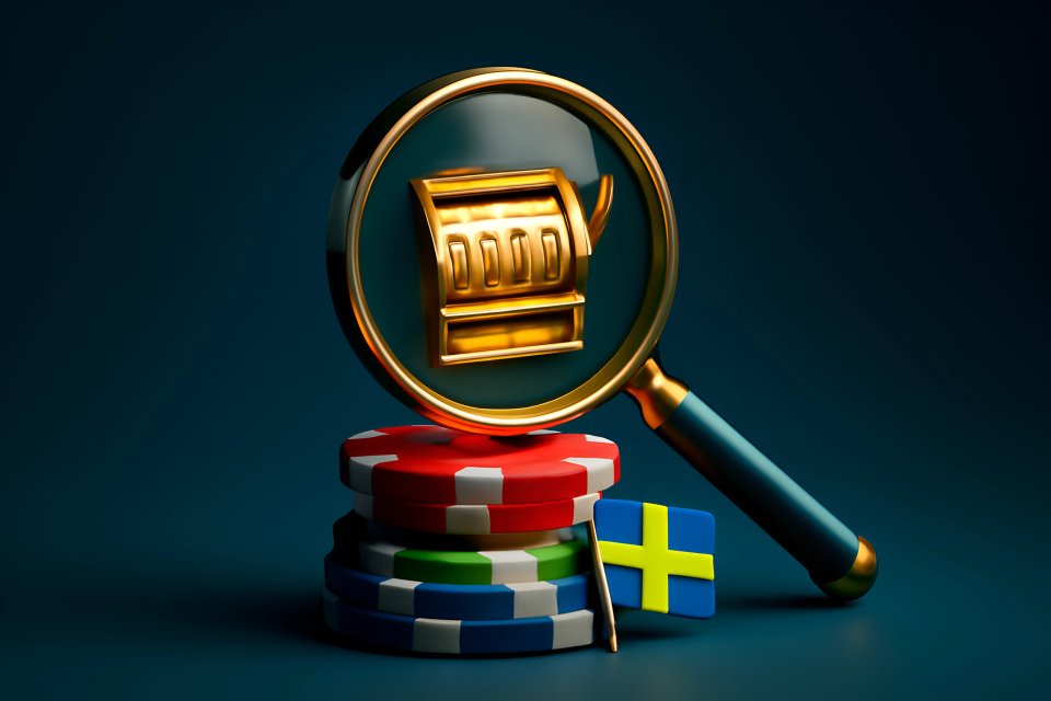 Magnifying glass on casino chips
