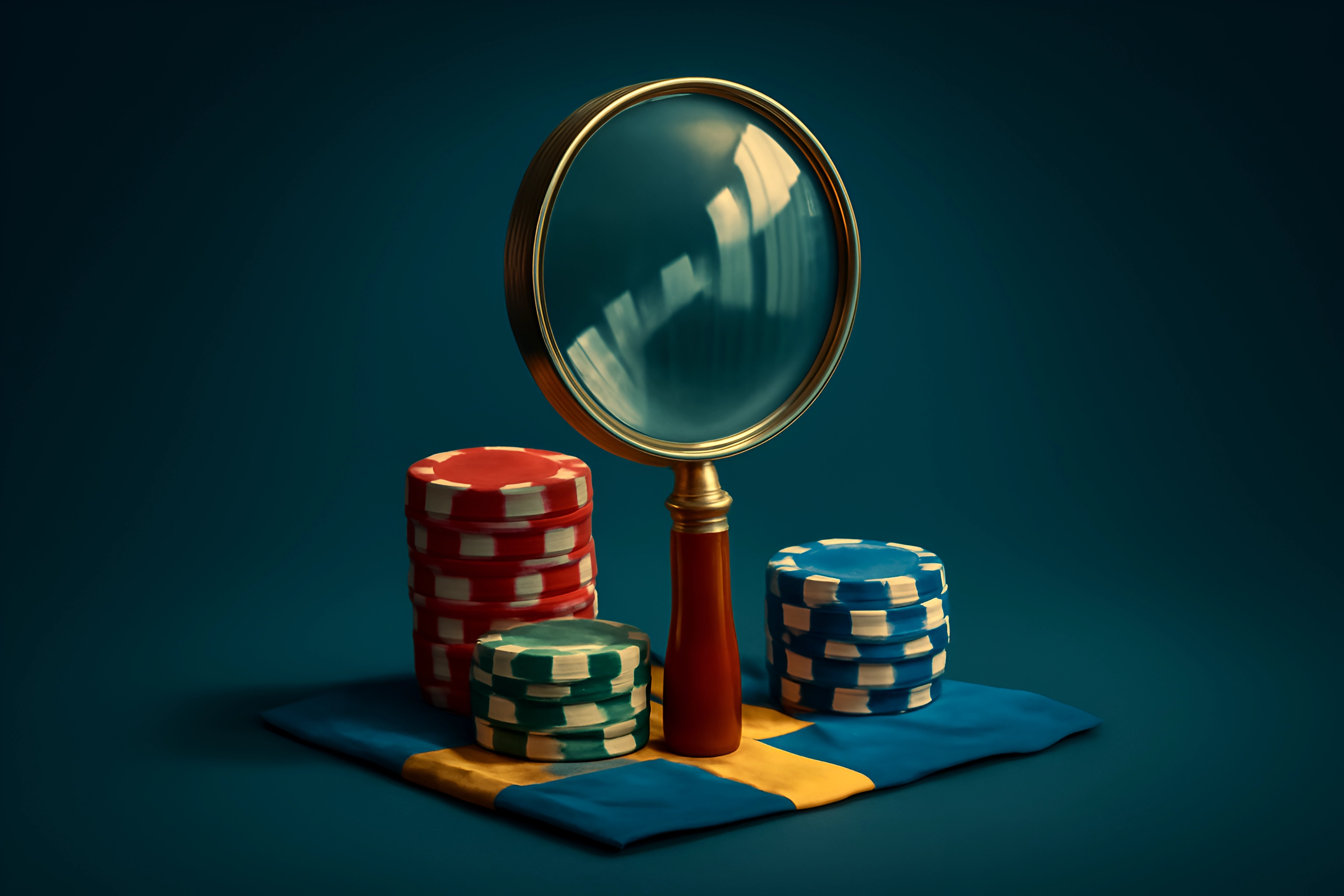 Förstoringsglas och pokermarker